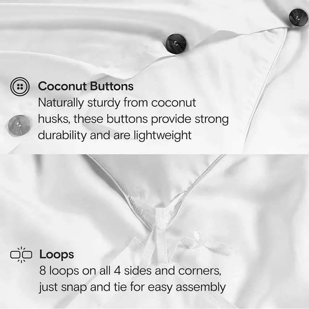 SIJO AiryWeight Tencel Duvet Cover, 100% Lyocell  (Snow, King/Cal King 106